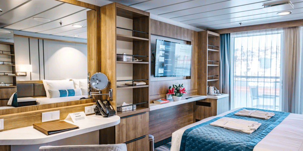 Camarote Categoría C - Camarote con Balcón - Deck 4: Bering Deck & Deck 6: James Cook Deck